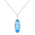 Nova Oval Shape Gemstone & Halo Diamond Pendant