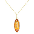 Auriel Dawn 14K Yellow Gold Oval-Cut Citrine & Diamond Halo Pendant