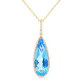 Pear Shape Gemstone & Halo Diamond Pendant