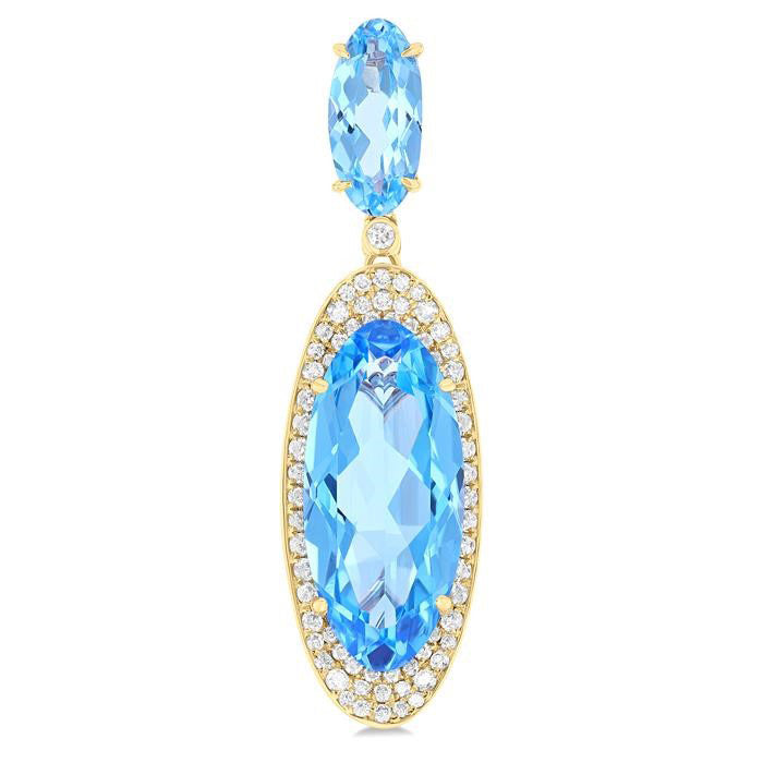 Oval Shape Gemstone & Halo Diamond Earrings