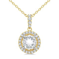 Round Shape Halo Gemstone Pendant