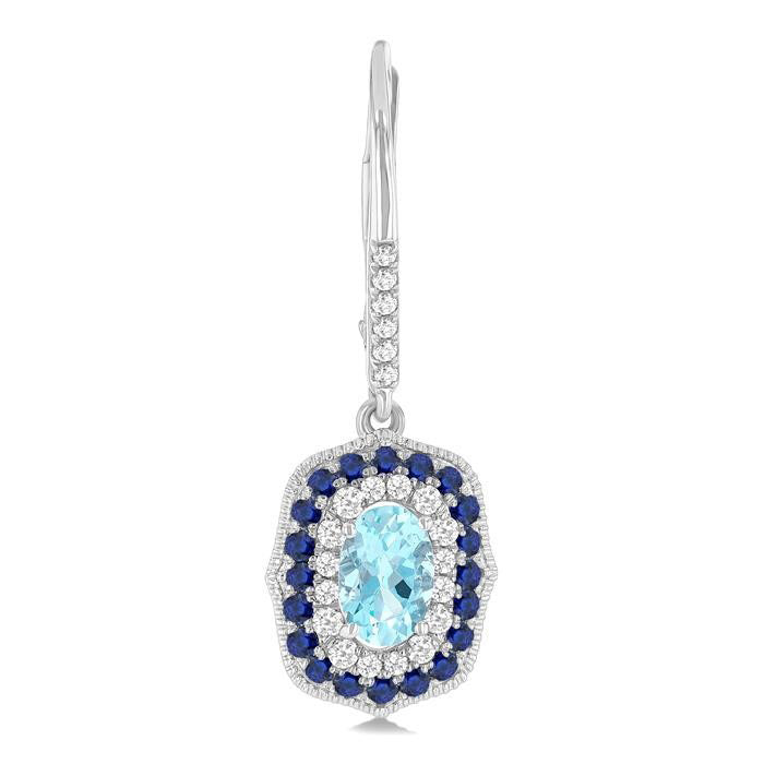 OraVerVal 14K White Gold Diamond Halo Earrings