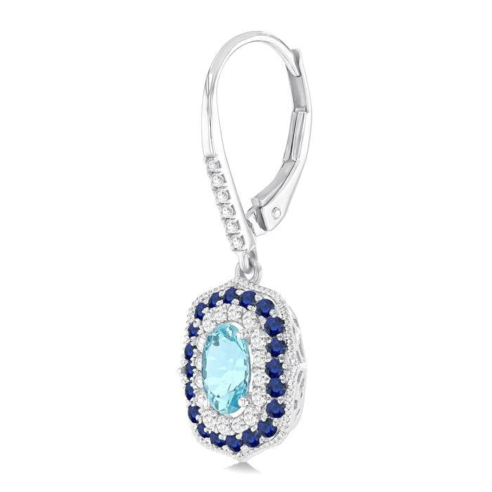 OraVerVal 14K White Gold Diamond Halo Earrings