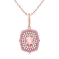 Morganite Gemstone & Halo Diamond Fashion Pendant