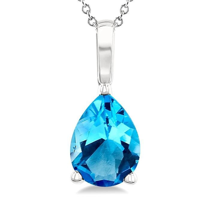 Zephyr Pear Shape Gemstone Solitaire Pendant