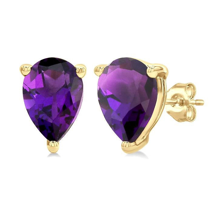 Pear Shape Gemstone Stud Earrings