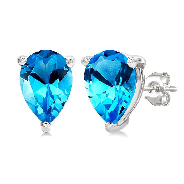 Pear Shape Gemstone Stud Earrings