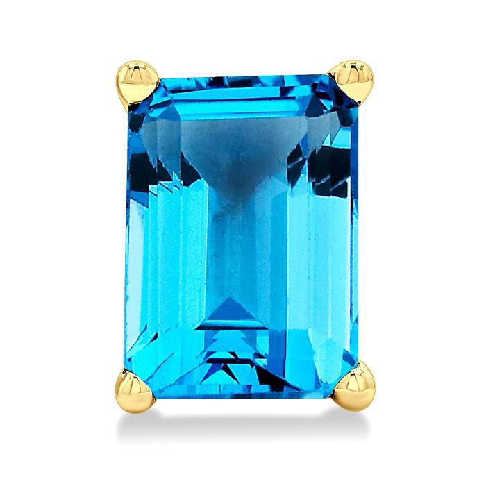 Emerald Shape Gemstone Stud Earrings