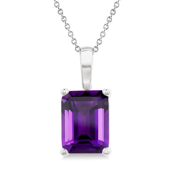 Seraph Emerald Shape Gemstone Solitaire Pendant