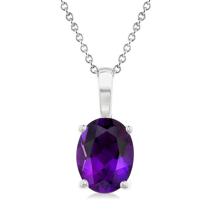Majesty Oval Shape Gemstone Solitaire Pendant