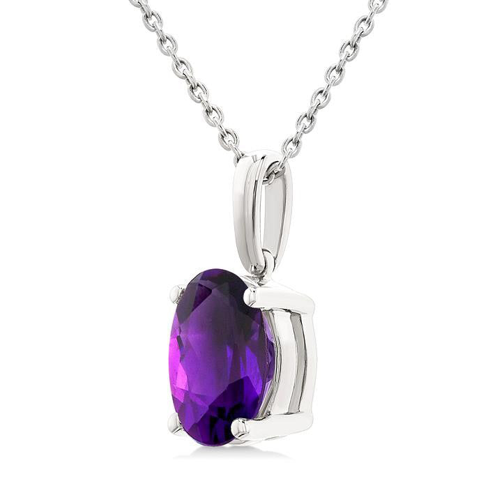 Majesty Oval Shape Gemstone Solitaire Pendant