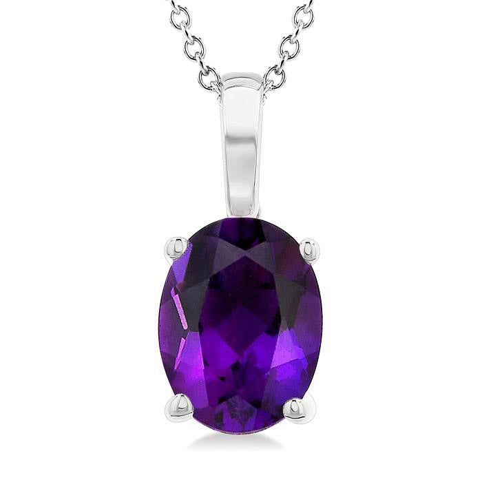 Majesty Oval Shape Gemstone Solitaire Pendant