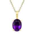 Auralyn Oval Amethyst Pendant in 14K Yellow Gold