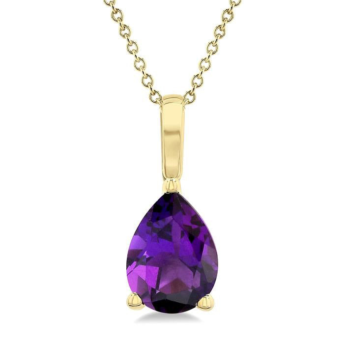 Vale Pear Shape Gemstone Solitaire Pendant