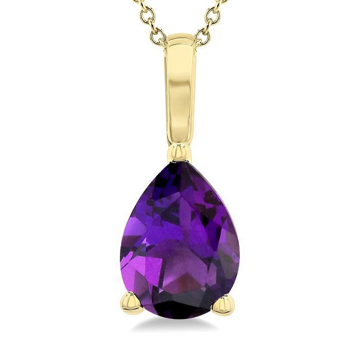Vale Pear Shape Gemstone Solitaire Pendant