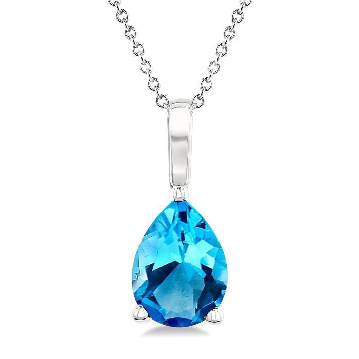 Zephyr Pear Shape Gemstone Solitaire Pendant