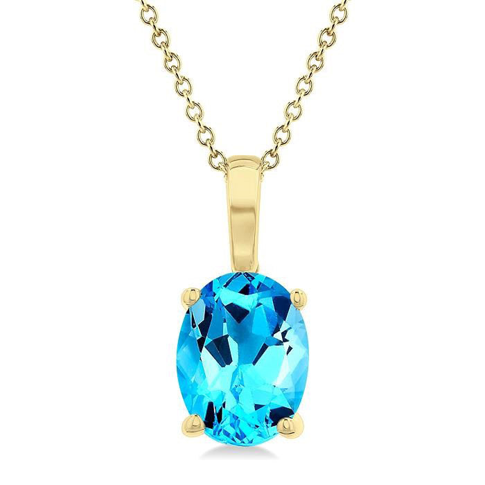 Elysian Oval Shape Gemstone Solitaire Pendant