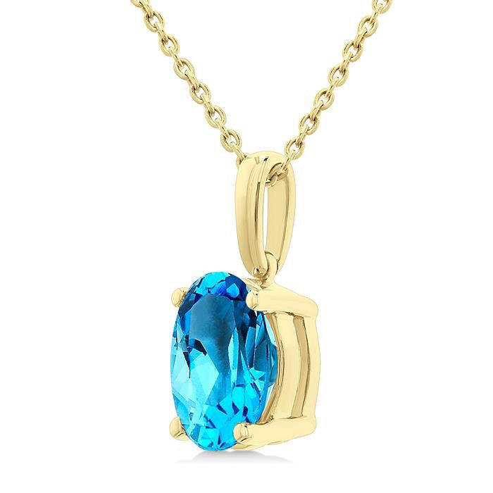 Elysian Oval Shape Gemstone Solitaire Pendant
