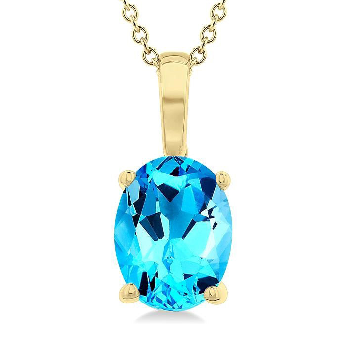 Elysian Oval Shape Gemstone Solitaire Pendant