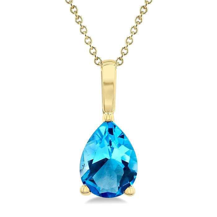 Tempest Pear Shape Gemstone Solitaire Pendant