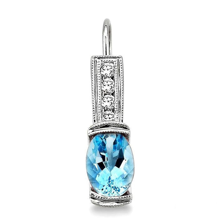 OVAL SHAPE GEMSTONE & DIAMOND EARRINGS