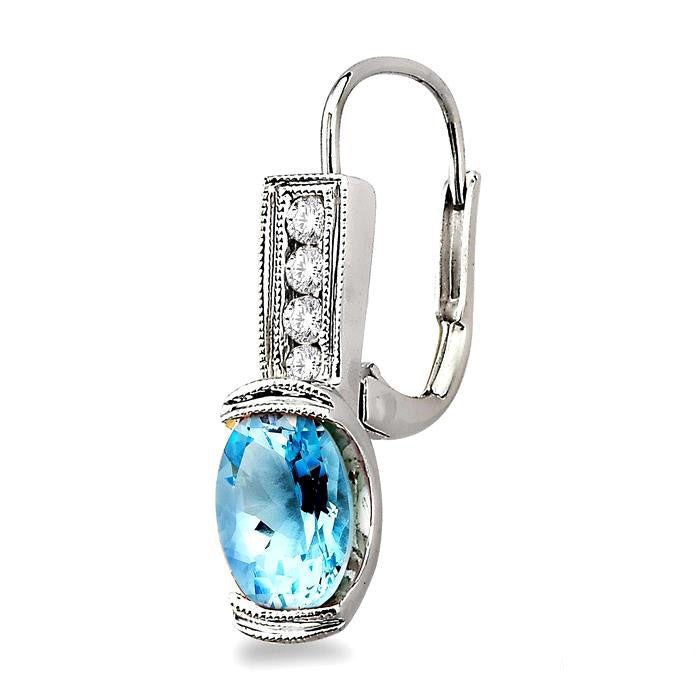 OVAL SHAPE GEMSTONE & DIAMOND EARRINGS