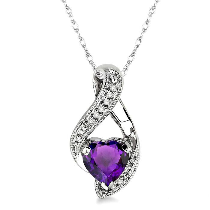 Elysian Heart Shape Gemstone & Diamond Pendant