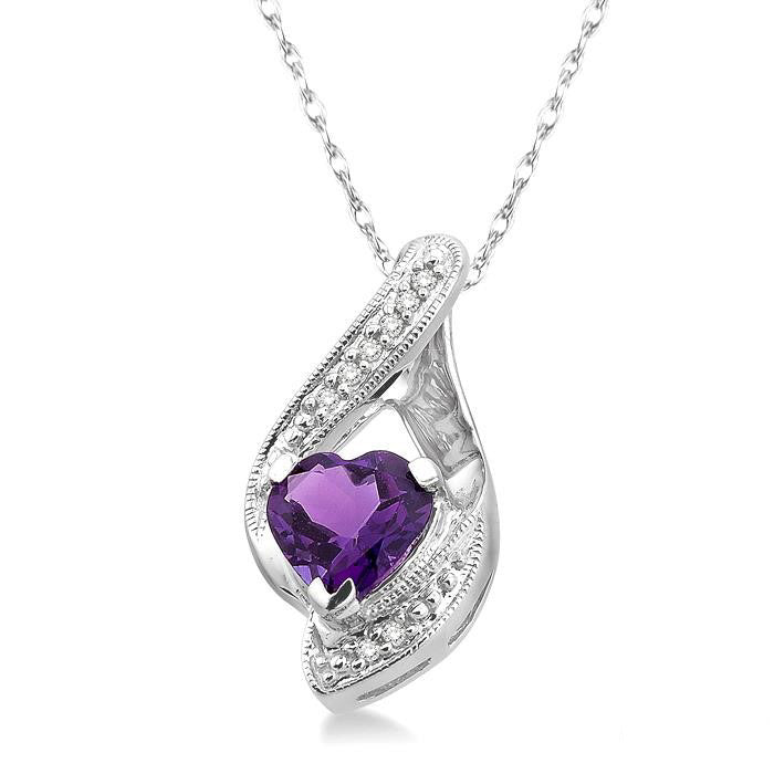 Elysian Heart Shape Gemstone & Diamond Pendant