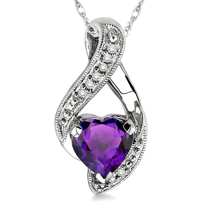 Elysian Heart Shape Gemstone & Diamond Pendant