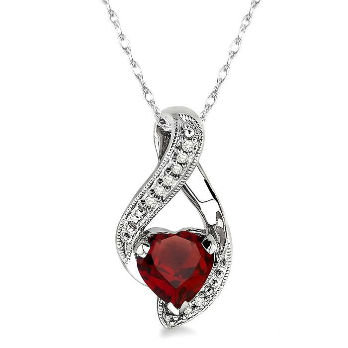 Nova Heart Shape Gemstone & Diamond Pendant
