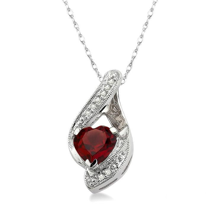 Nova Heart Shape Gemstone & Diamond Pendant