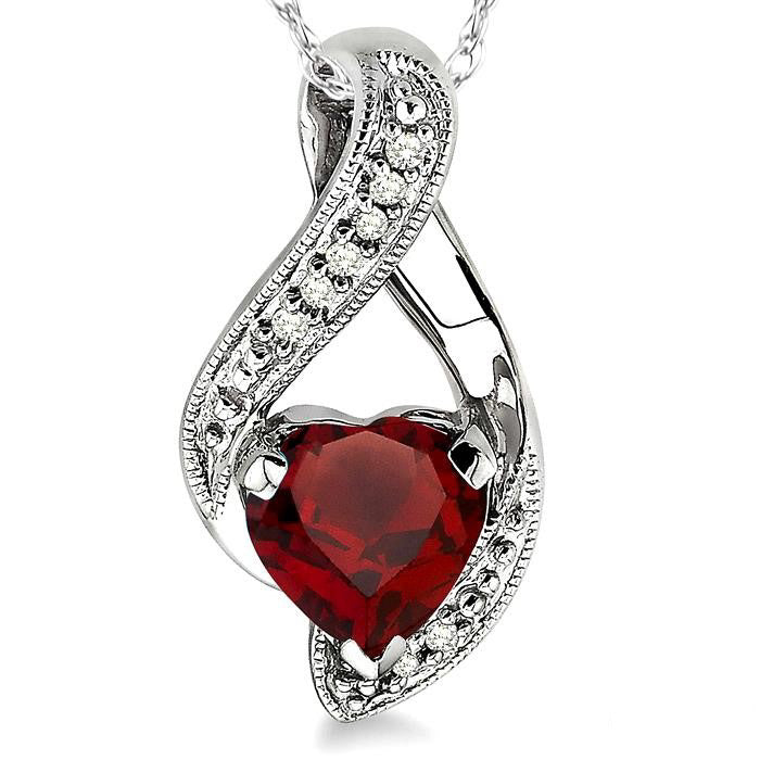 Nova Heart Shape Gemstone & Diamond Pendant
