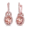 Oval Shape Gemstone & Diamond Earrings