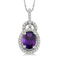 Blossom Oval Shape Gemstone & Halo Diamond Pendant