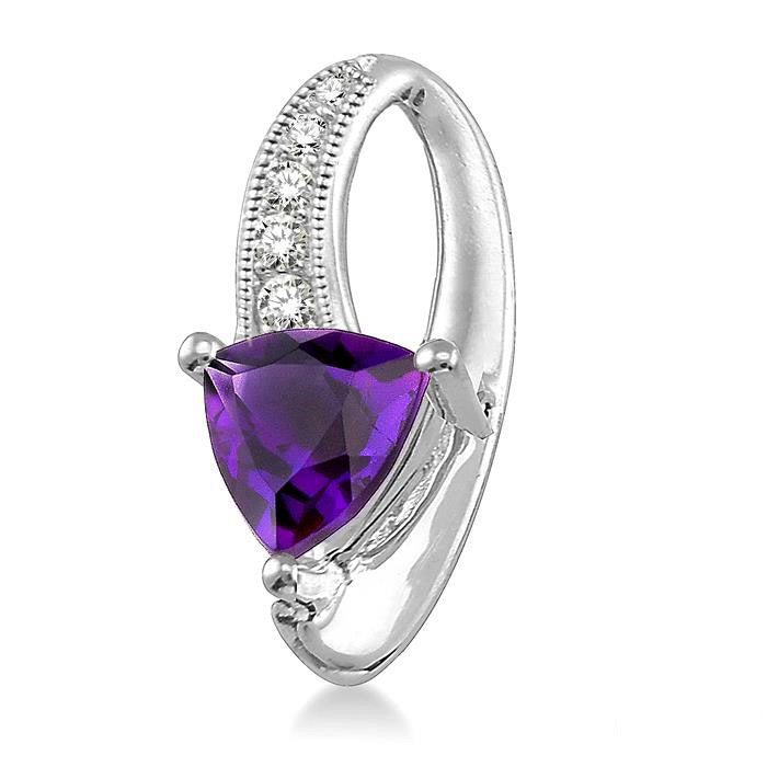 Trillion Shape Gemstone & Diamond Earrings