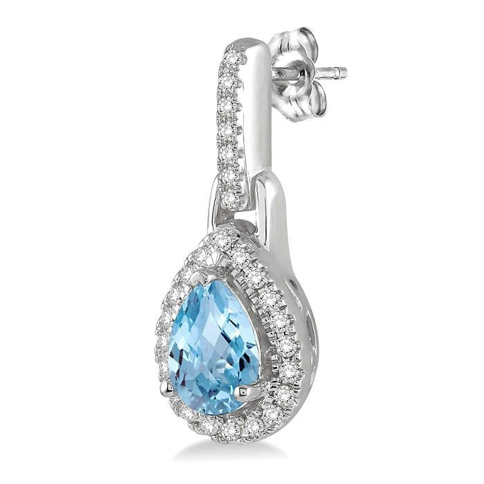 Pear Shape Gemstone & Diamond Earrings