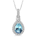 Vesper Pear Shape Gemstone & Halo Diamond Pendant
