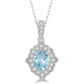 Blossom Oval Shape Gemstone & Halo Diamond Pendant