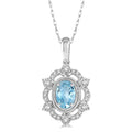 Freya Oval Shape Gemstone & Diamond Pendant
