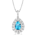 Pear Shape Gemstone & Diamond Pendant
