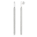 3/8 Ctw Rounded Bar Round Cut Diamond Long Earrings in 14K White Gold