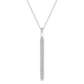 1/4 Ctw Rounded Bar Round Cut Diamond Pendant With Chain in 14K White Gold
