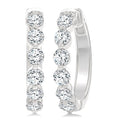 1 1/2 Ctw Prong Set Round Cut Diamond Hoop Earrings in 14K White gold