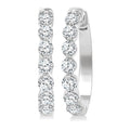 2 Ctw Prong Set Round Cut Diamond Hoop Earrings in 14K White gold
