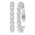 3 Ctw Prong Set Round Cut Diamond Hoop Earrings in 14K White gold