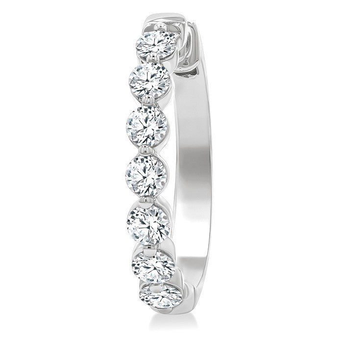 3 Ctw Prong Set Round Cut Diamond Hoop Earrings in 14K White gold