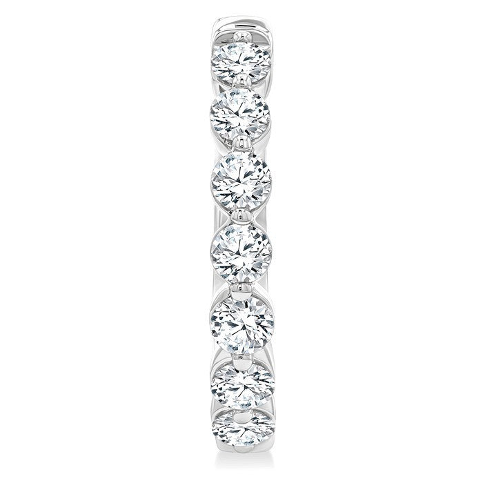 3 Ctw Prong Set Round Cut Diamond Hoop Earrings in 14K White gold