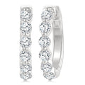 1 Ctw Prong Set Round Cut Diamond Hoop Earrings in 14K White gold