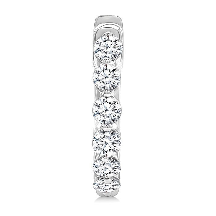 1/2 Ctw Prong Set Round Cut Diamond Hoop Earrings in 14K White gold