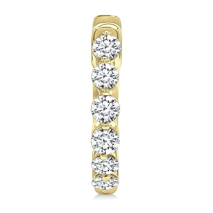 1/2 Ctw Prong Set Round Cut Diamond Hoop Earrings in 14K Yellow gold